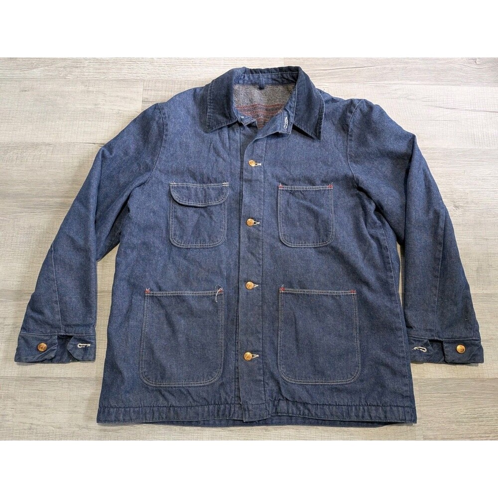 Blue Bell Chore Coat Mens 44 Denim Blanket Lined Corduroy Barn Jacket L/XL